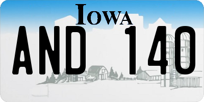 IA license plate AND140