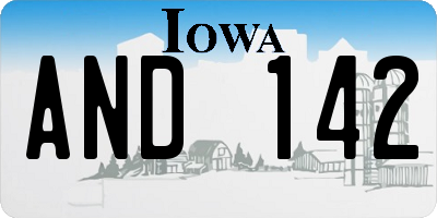 IA license plate AND142