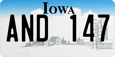IA license plate AND147