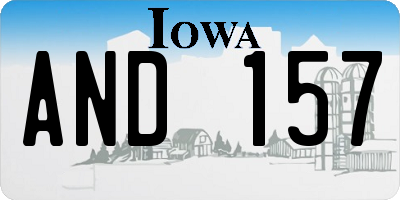 IA license plate AND157