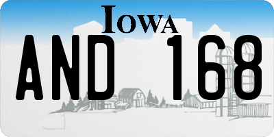 IA license plate AND168