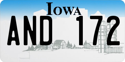 IA license plate AND172