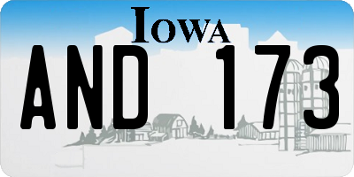 IA license plate AND173