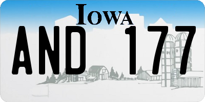IA license plate AND177