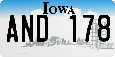 IA license plate AND178