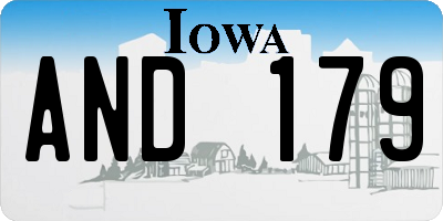 IA license plate AND179
