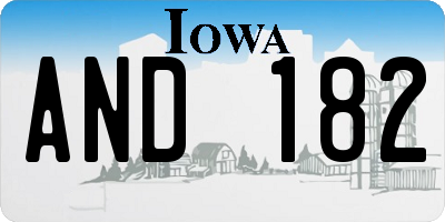 IA license plate AND182