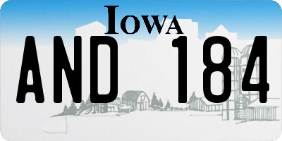 IA license plate AND184