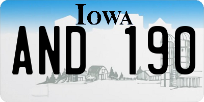IA license plate AND190
