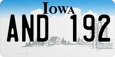 IA license plate AND192