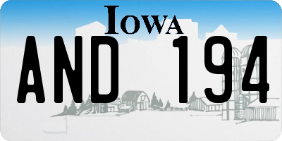 IA license plate AND194