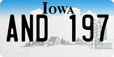IA license plate AND197