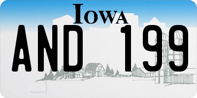 IA license plate AND199