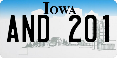 IA license plate AND201