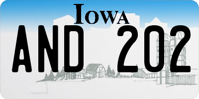 IA license plate AND202