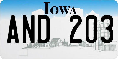 IA license plate AND203