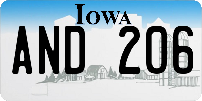 IA license plate AND206