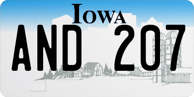 IA license plate AND207