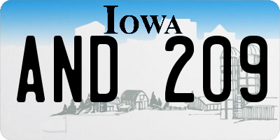 IA license plate AND209