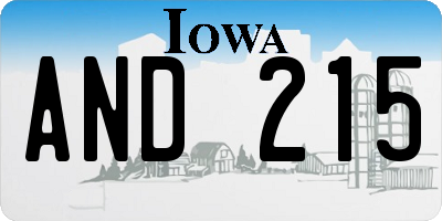 IA license plate AND215