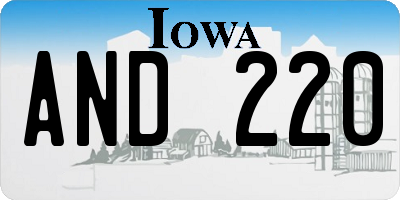 IA license plate AND220