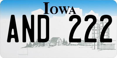 IA license plate AND222