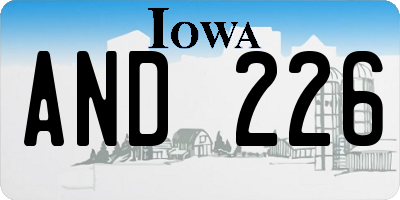 IA license plate AND226