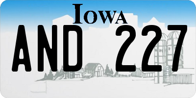 IA license plate AND227