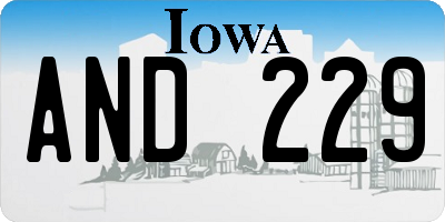 IA license plate AND229