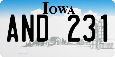 IA license plate AND231