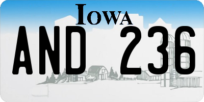 IA license plate AND236