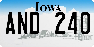 IA license plate AND240