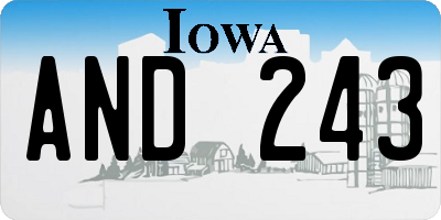 IA license plate AND243