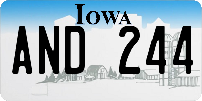 IA license plate AND244