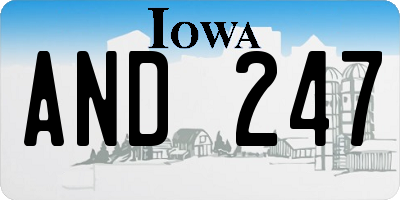 IA license plate AND247