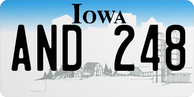 IA license plate AND248