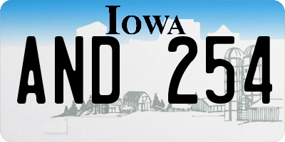 IA license plate AND254