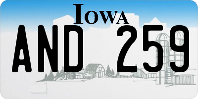 IA license plate AND259