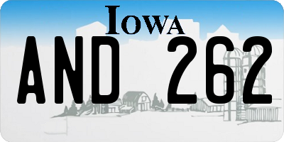 IA license plate AND262