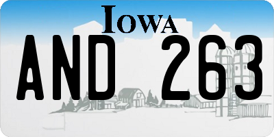 IA license plate AND263