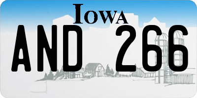 IA license plate AND266