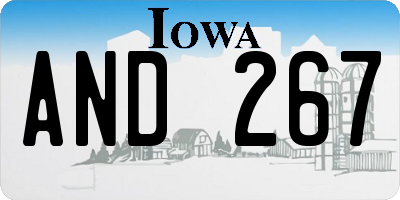 IA license plate AND267