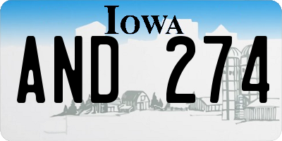 IA license plate AND274