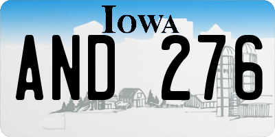 IA license plate AND276