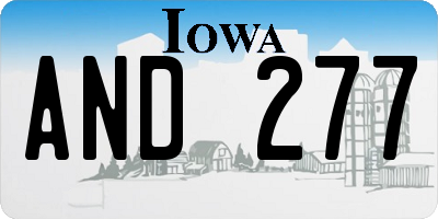 IA license plate AND277