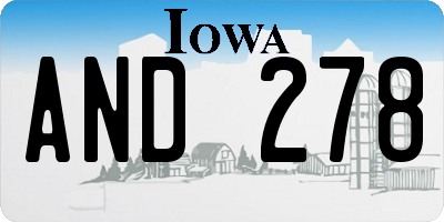 IA license plate AND278