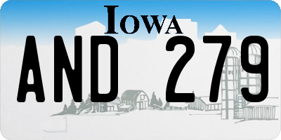 IA license plate AND279