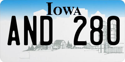 IA license plate AND280