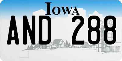 IA license plate AND288