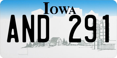 IA license plate AND291